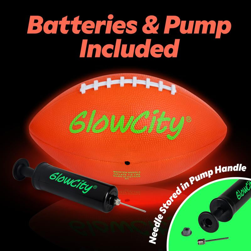 Illuminate Playtime with the Glowcity Glow in the Dark Football - Youth Size LED Football for Kids, Complete with Batteries!