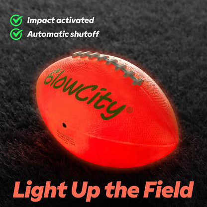 Illuminate Playtime with the Glowcity Glow in the Dark Football - Youth Size LED Football for Kids, Complete with Batteries!
